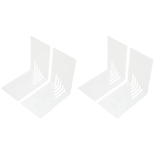 Wedo 1021000 Buchstütze (aus Metall, 14 x 8,5 x 14 cm) 2 Stück, weiß (Packung mit 2) von WEDO