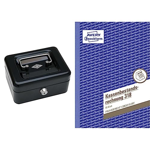 Wedo 145121X Geldkassette schwarz & AVERY Zweckform 318 Kassenbestandsrechnung von WEDO