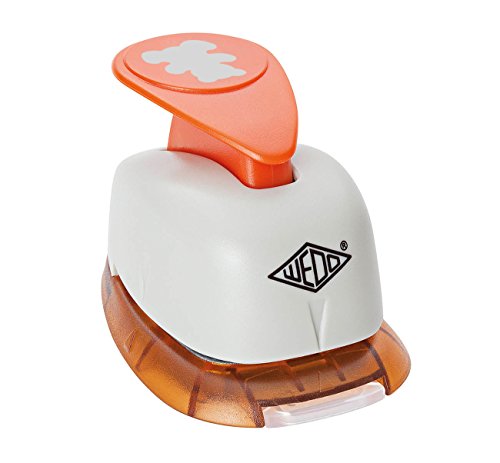 Wedo 168121 Motivlocher klein Bär mit praktischem Auffangbehälter, Ausstanzung 1,3 x 1,5 cm, grau / orange von WEDO