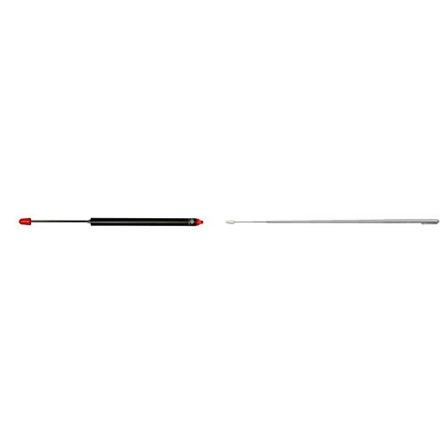 Wedo 2368 Antennen Zeigestab (24 cm, ausziehbar auf 126 cm Länge) schwarz/rot & 2361 Antennenkugelschreiber 14.7 cm, ausziehbar bis 90 cm, mit Clip, verchromt, Silber von WEDO