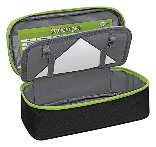 Wedo 24243011 Mäppchen Schlamperbox, Polyester, Innenklappe, Reißverschlussfach Schwarz von WEDO