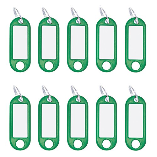 Wedo 262101804 Schlüsselanhänger Kunststoff (mit Ring, auswechselbare Etiketten) 10 Stück, grün von WEDO