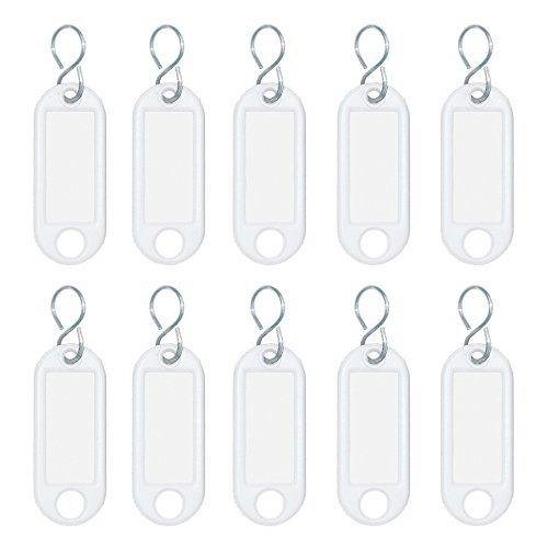 Wedo 262103400 Schlüsselanhänger Kunststoff (mit S-Haken, auswechselbare Etiketten) 10 Stück, weiß von WEDO