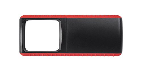 Wedo 271741502 Lupe Outdoor Rechtecklupe (mit LED Beleuchtung inklusive Batterien) schwarz/rot von WEDO