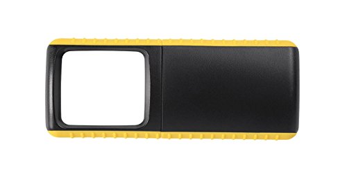 Wedo 271741505 Lupe Outdoor Rechtecklupe (mit LED Beleuchtung inklusive Batterien) schwarz/gelb von WEDO