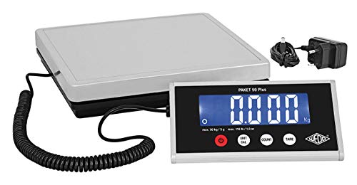 Wedo 507605005 Paket-Waage mit Zählfunktion 50 Plus inkl. Netzgerät, 50kg/ 5g von WEDO