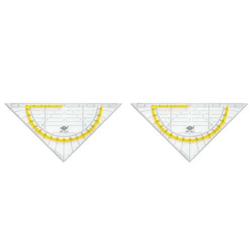 Wedo 525 Geometrie Dreieck 16 cm, Kunststoff, Hypotenuse, Facetten, Tuschenoppen, transparent (Packung mit 2) von WEDO
