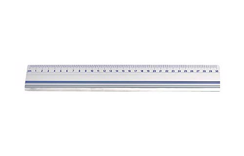Wedo 525430 Schneidelineal (aus Aluminium, mit Stahlkante und rutschsicherer Gummieinlage, 30 cm) von WEDO