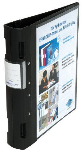 Wedo 5818001 Ordner Ergogrip Präsentationsordner (A4, 4-Ringmechanik, Kunststoff, 31,3 x 5,6 x 28,0 cm) schwarz von WEDO