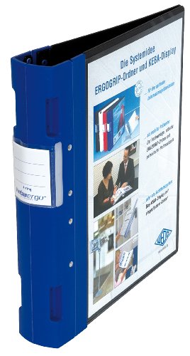Wedo 5818003 Ordner Ergogrip Präsentationsordner (A4, 4-Ringmechanik, Kunststoff, 31,3 x 5,6 x 28,0 cm) schwarz/blau von WEDO