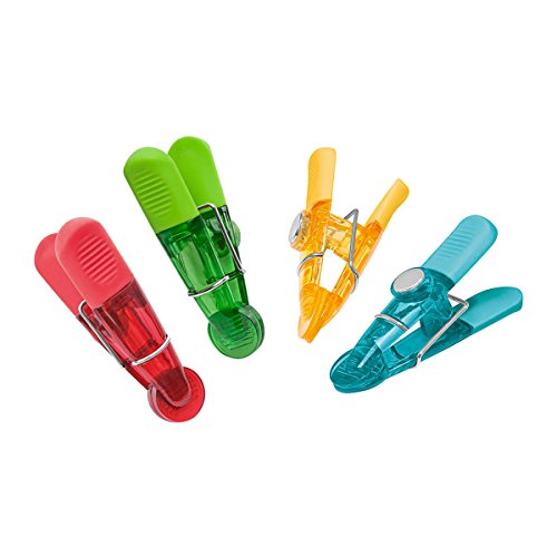 Wedo 6422099 Notiz Magnetklammern (Glossy, aus Kunststoff, geriffelte Griffflächen) 4 Stück, farbig sortiert von WEDO