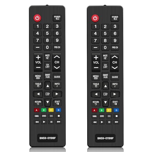 Ersatzfernbedienung Samsung TV, 2 Stück Fernbedienung für Samsung TV, BN59-01199F für Samsung Remote Control Smart TV, Universal für Samsung TV Remote, für AA59-00786A AA59-00602A BN59-01247A Ersatzfernbedienung Samsung TV, 2 Stück Fernbedienung für Samsung TV, BN59-01199F für Samsung Remote Control Smart TV, Universal für Samsung TV Remote, für AA59-00786A AA59-00602A BN59-01247A von WEHOOM