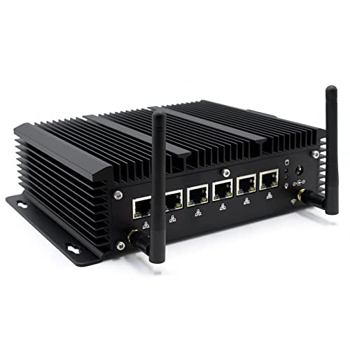 Fanless Mini PC Pf-sense Firewall, Network Security Server VPN Router Core i5 8260U, DB9 Com port, RJ45 Com port, 6 x 2.5GbE LAN port, Mini Desktop PC AES-NI Support HDMI, WiFi, 4GB RAM 128GB SSD von WEIDIAN