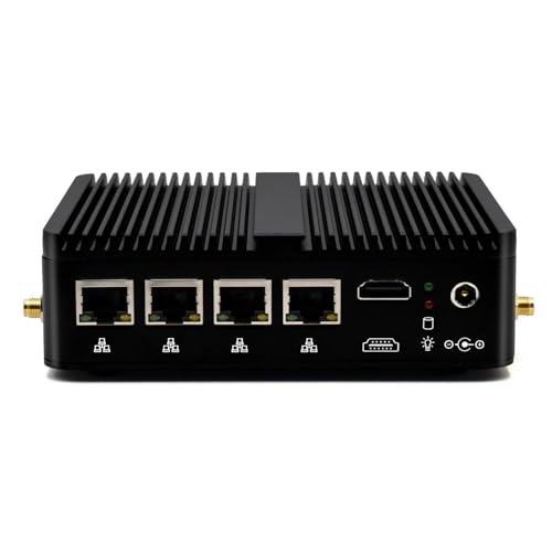 Firewall Micro Appliance Lüfterloser Mini-PC 2.5GbE LAN Quad Core Celeron J4125 Firewall-PC 8 GB RAM Quad Core OPNsense Mini-Firewall 512 GB SSD, HD, WLAN, BT, AES-NI, Mini-PC-Server VPN-Router von WEIDIAN