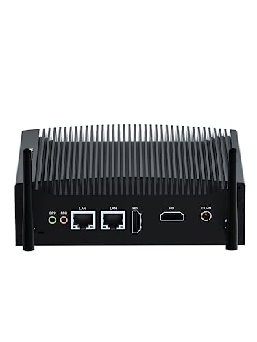 WEIDIAN Lüfterlos PC Dual Ethernet, Lüfterlos PC i5 8260U, Mini Desktop PC Dual HD Ausgabe anzeigen, 2RS232 COM, 4USB3.0, 4USB2.0, Dual Band WiFi, BT, Winodws 11 Pro(8G RAM 256G SSD 1T HDD) von WEIDIAN