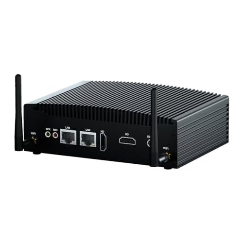 WEIDIAN Lüfterloser Industrie PC Windows 10, Micro Business Desktop PC Core i3 Unterstützung Linux, Kleiner PC 8GB DDR4 128GB SSD, 4K HD, WLAN, BT, 8 USB, 2 Gigabit Ethernet LAN, Tiny PC von WEIDIAN