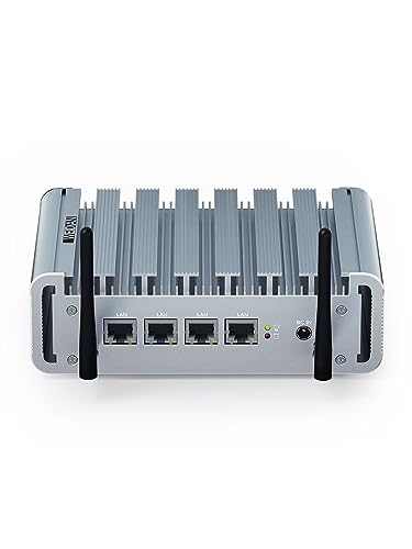 WEIDIAN Micro Firewall Appliance, Mini PC, OPNsense, VPN, Router PC, Celeron J4125, 4 x I225-V 2.5GbE Ethernet Ports, HD, VGA, USB3.0, SIM Card Slot, 4G DDR4 128G SSD, Auto Power On, VESA, Metal Case von WEIDIAN