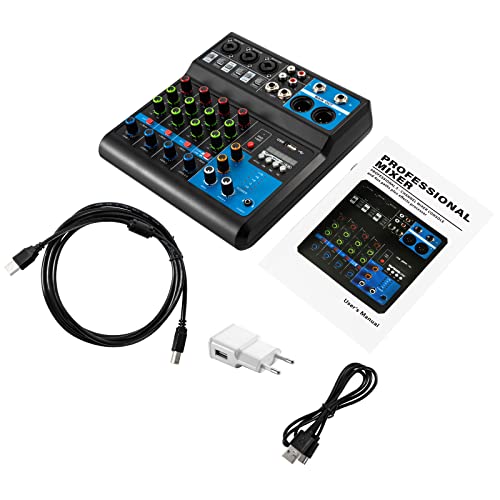 5-Kanal Mischpult Audio mit USB Mispult DJ-Mixer Mischpult, Audiomixer, Tragbarer Bluetooth-Audio-Mixer, 2 Microphone Input, für Mikrofone/Gitarren/Bass etc 5-Kanal Mischpult Audio mit USB Mispult DJ-Mixer Mischpult, Audiomixer, Tragbarer Bluetooth-Audio-Mixer, 2 Microphone Input, für Mikrofone/Gitarren/Bass etc von WEIGR