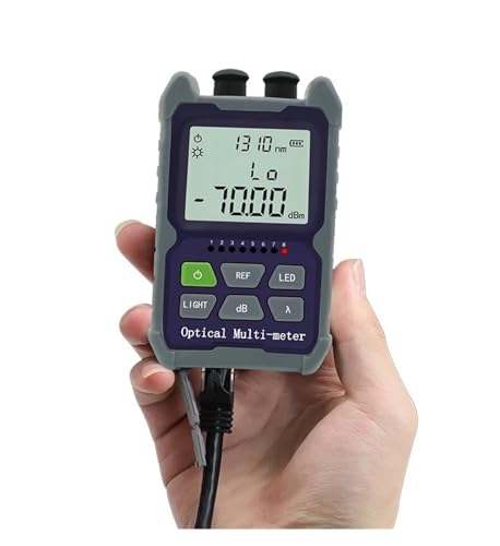 WEIJICUI Glasfaser Tester, 4 In 1 Optischer Leistungsmesser Fc Port Tester VFL5km 15km 30km Gigabit Fiber Meter Power Meter Fiber Optic(50AP-30mw 30KM) von WEIJICUI