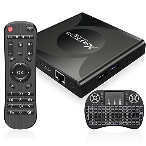 Android 13.0 TV Box 4GB RAM 64GB ROM，TV Box Android mit RK3528 Quad-Core 64bit Cortex-A53 chip，Smart TV Box 8K UHD Videos,2.4G/5G Dual WiFi Bluetooth 5.0 mit kabelloser Mini-Tastatur,Schwarz von WEILY