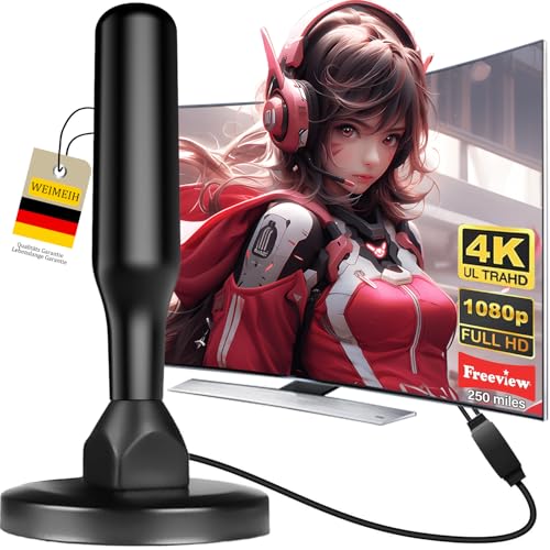 2025 TV-Antenne für den Innenbereich, tragbare HD-Antenne für drinnen und draußen, TV-Antenne für Smart und ältere Fernseher, digitale Antenne unterstützt 4K 1080P lokale Kanäle – mit magnetischem 2025 TV-Antenne für den Innenbereich, tragbare HD-Antenne für drinnen und draußen, TV-Antenne für Smart und ältere Fernseher, digitale Antenne unterstützt 4K 1080P lokale Kanäle – mit magnetischem von WEIMEIH