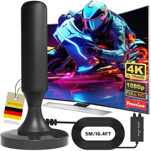 Interne TV-Antenne 2025 verstärkte interne TV-Antenne leistungsstark, terrestrisch mit 450 km Empfang mit Magnetfuß, Signalverstärker Support 4K HD/1080P für HDTV Interne TV-Antenne 2025 verstärkte interne TV-Antenne leistungsstark, terrestrisch mit 450 km Empfang mit Magnetfuß, Signalverstärker Support 4K HD/1080P für HDTV von WEIMEIH