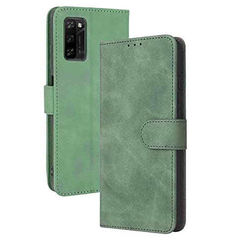 WEIOU Hülle für Blackview A100 (2021), Premium TPU/PU Leder Klappbar Schutzhülle Tasche Handyhülle mit Standfunktion & Kartensteckplätzen, Grün von WEIOU
