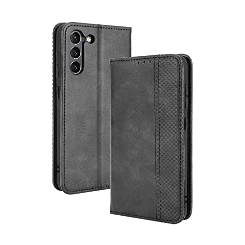 WEIOU Hülle für Samsung Galaxy S21 FE Case, Premium TPU/PU Leder Klappbar Schutzhülle Tasche Handyhülle mit Standfunktion & Kartensteckplätzen, Schwarz von WEIOU