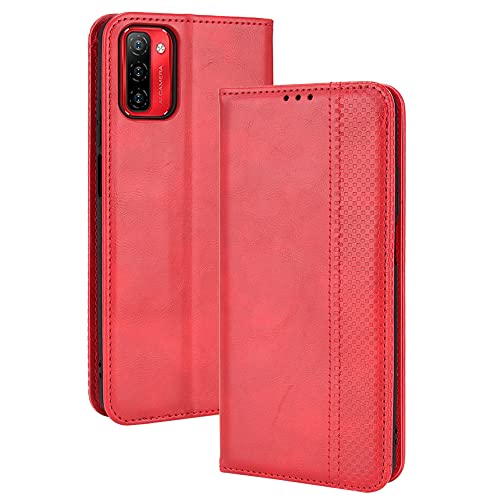 WEIOU Hülle für Ulefone Note 12p, Premium TPU/PU Leder Klappbar Schutzhülle Tasche Handyhülle mit Standfunktion & Kartensteckplätzen, Rot von WEIOU