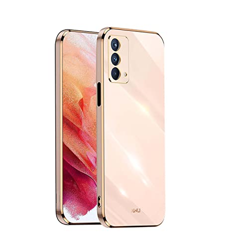 WEIOU Schutzhülle für Oppo A74 5G | A54 5G Schutzhülle, Rand mit Goldbeschichtung, weich, TPU, Silikon-Gel, stoßfest, Bumper Case Cover – Rosa von WEIOU