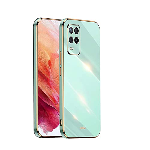 WEIOU Silikon Hülle für Realme 8 5G / Realme Narzo 30 5G Case, Handyhülle Golden Galvanisierrahmen Dünne Weiche TPU Soft Stoßfest Schutzhülle Cover Bumper - Grün von WEIOU