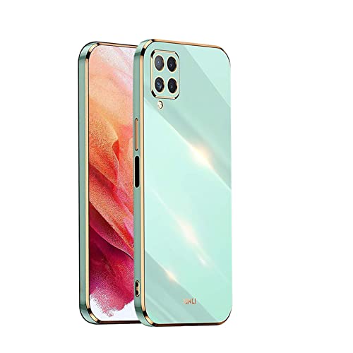 WEIOU Silikon Hülle für Samsung Galaxy A22 4G / Galaxy M22 Case, Handyhülle Golden Galvanisierrahmen Dünne Weiche TPU Soft Stoßfest Schutzhülle Cover Bumper - Grün von WEIOU