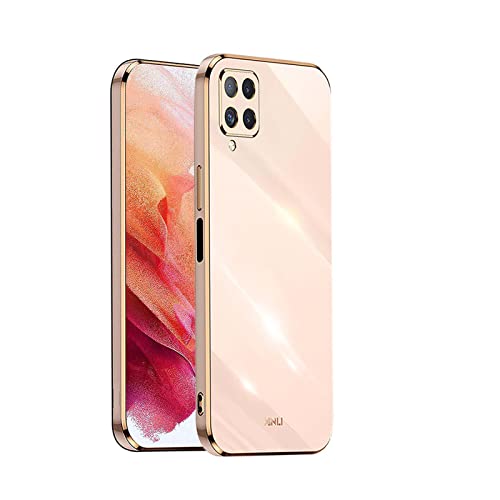 WEIOU Silikon Hülle für Samsung Galaxy A22 4G / Galaxy M22 Case, Handyhülle Golden Galvanisierrahmen Dünne Weiche TPU Soft Stoßfest Schutzhülle Cover Bumper - Rosa von WEIOU