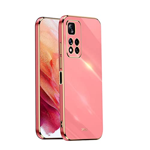 WEIOU Silikon Hülle für Xiaomi Redmi Note 11 Pro+ / Note 11 Pro Plus Case, Handyhülle Golden Galvanisierrahmen Dünne Weiche TPU Soft Stoßfest Schutzhülle Cover Bumper - Rot von WEIOU