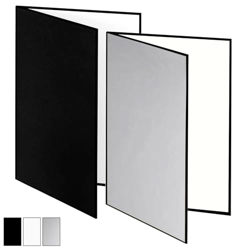 WEIZGO Fotografie-Reflektor-Karton, 3-in-1, 42 x 30 cm, A3-Studio, zusammenklappbar, Lichtdiffusor-Board für Stillleben, kleine Produkte, Lebensmittelkosmetik, Fotoaufnahmen, Schwarz, Silber und Weiß WEIZGO Fotografie-Reflektor-Karton, 3-in-1, 42 x 30 cm, A3-Studio, zusammenklappbar, Lichtdiffusor-Board für Stillleben, kleine Produkte, Lebensmittelkosmetik, Fotoaufnahmen, Schwarz, Silber und Weiß von WEIZGO