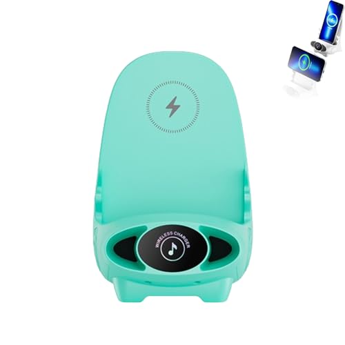 WEJDYKG Mini Chair Wireless Fast Charger Multifunctional Phone Holder, Portable Mini Chair Wireless Charger, with Speaker Function for All Phones (Green) von WEJDYKG