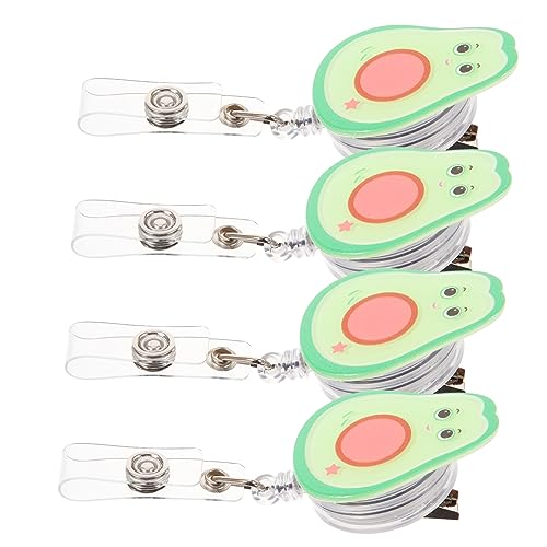 WEKADRIN 1 Satz Einziehbare Obstschnalle Abzeichen Clips Inhaber Visitenkarten Halterung Schülerausweis Businesskartenhalter Ausweisclip Key Chain Ausweishalter Id-tag-halter Metall 4 Stück von WEKADRIN