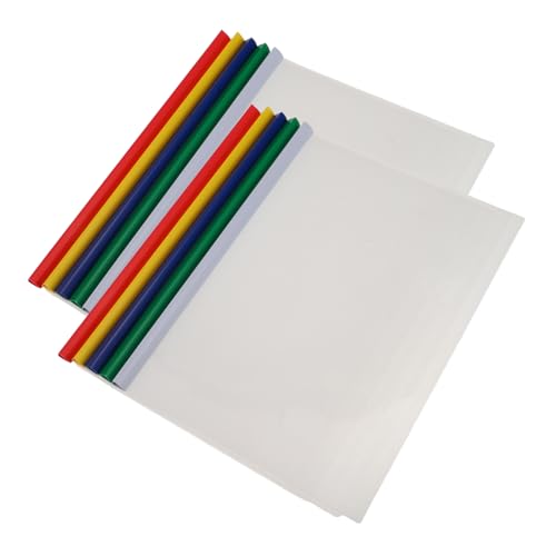 WEKADRIN 10 Stück Aktenordner Aus Kunststoff Mit Gleitstange, Transparent, A4-dokumenten-organizer, Tragbarer Lebenslauf-ordner, Multifunktionaler Aktenordner Mit Gleitstangen von WEKADRIN