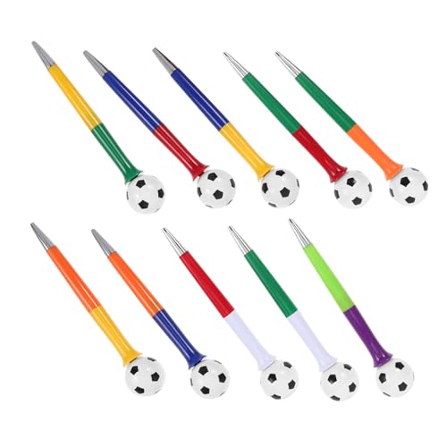 WEKADRIN 10 Stück Rotierender Kugelschreiber Mit Kreativem Fußball-design, Niedliches Cartoon-schreibzeug Für Kinder Und Erwachsene, Leichtes Und Langlebiges Kunststoffmaterial von WEKADRIN