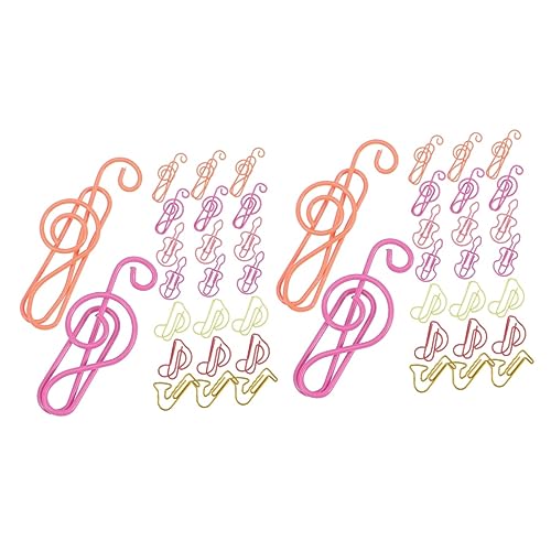 WEKADRIN 2 Sätze Farbige Büroklammern Scrapbooking Scrapbbok Schreibwarenklammern Musiknoten-clip Musikclips Gold Notizen Mehrzweck-büroklammern Studentische Büroklammer Metall 60 Stück * 2 von WEKADRIN