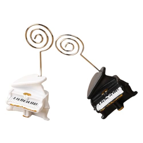 WEKADRIN 2pcs Klavierform Memo Clip Kleine Placard-halter Für Schreibtisch Mehrzweckfoto-kartenhalter Für Visitenkarten Tischnummern von WEKADRIN