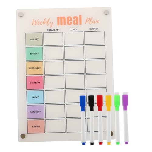 WEKADRIN Wochenplaner-kühlschrankmagnete Magnetischer Planer Für Kühlschrank Kühlschrankplaner Kühlschrank-planungstafel Essensplaner Küchen-whiteboard-planer Kunstharz Transparent von WEKADRIN