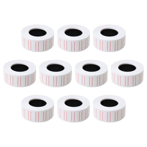 WEKAMOS 10 Rollen Einreihiges Preisschildpapier Off-etiketten Aufkleber Mit Schwarzen Punkten Ringaufkleber Ich Habe Aufkleber Gewählt Kraft-tag-aufkleber Kasse X Weiß Pvc Selbstklebend von WEKAMOS