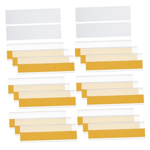 WEKAMOS 30 Sätze Etikettenhalter bücherregal aufkleber kartenpapier Kennzeichnung Etikettenwechsel Klare Etikettentaschen Klebetaschen für Etiketten Klebeetikettentaschen PVC Transparent von WEKAMOS