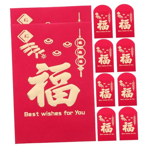WEKAMOS 50 Stück Roter Umschlag-umschlagbeutel Deko Briefumschläge Rote Pakete Des Chinesischen Neujahrsfests Chinesische Neujahrsumschläge Geldbeutel Frühlingsfest Rotes Paket Rosy Papier von WEKAMOS