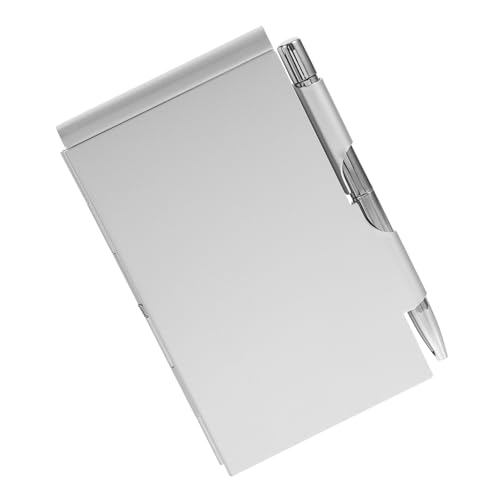 WEKAMOS Tragbares Notizbuch aus Metall Mini Notizblock mit Stift Abreißbarer Notizblock für Büro und Freizeit Kreatives Design für Notizen und Erinnerungen Silberfarben von WEKAMOS