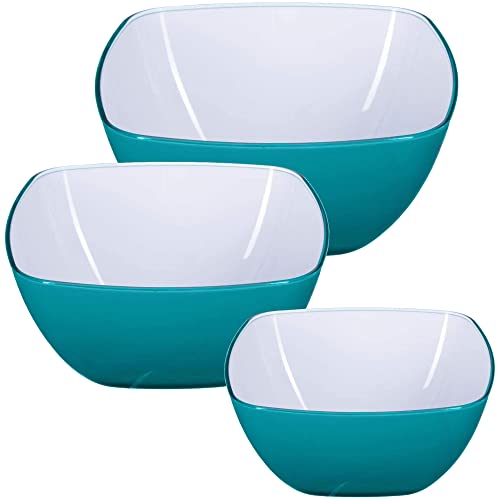 3X ENSALADERA CUADRADA COLOR INDIGO 14CM + 19CM + 25CM|Peq. L. 14 x D. 14 x H. 6,6 cm/Med. L. 19 x D. 19 x H. 9 cm/Gr. L. 24,5 x D. 24,5 x H. 11 von WELL HOME MOBILIARIO & DECORACIÓN