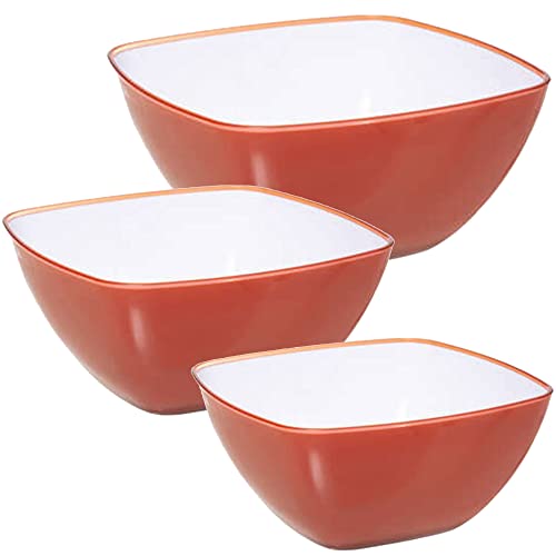 3X ENSALADERA CUADRADA COLOR ROJO 14CM + 19CM + 25CM|Peq. L. 14 x D. 14 x H. 6,6 cm/Med. L. 19 x D. 19 x H. 9 cm/Gr. L. 24,5 x D. 24,5 x H. 11,6 von WELL HOME MOBILIARIO & DECORACIÓN