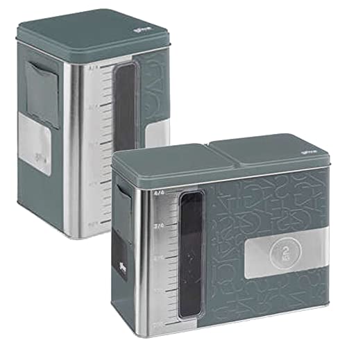2 x grüne Aufbewahrungsbox mit Ausgießmesser: 1 kg Box + 2 kg Box von WELL HOME MOBILIARIO & DECORACIÓN
