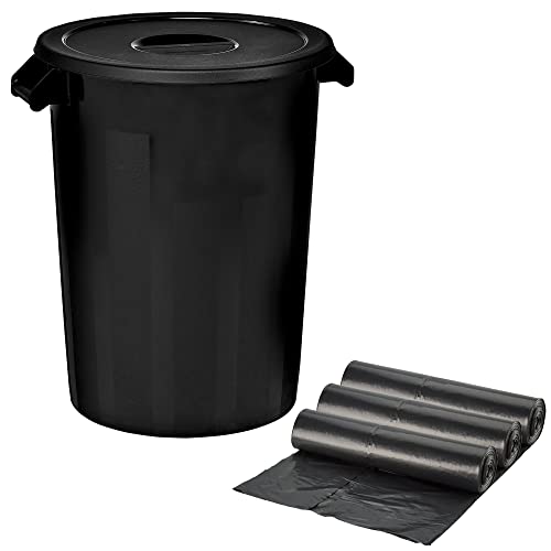 Recycling-Behälter + 3 x Müllbeutel mit 10 Stück, braun, Ø 51,5 x 67 cm von WELL HOME MOBILIARIO & DECORACIÓN